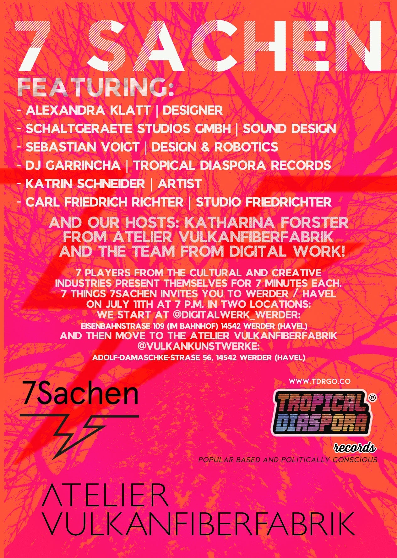 7Sachen is a series of events for networking and making the creative industries in Brandenburg visible. 11/07/2023 @ 19:00 - 23:30 CEST | Free