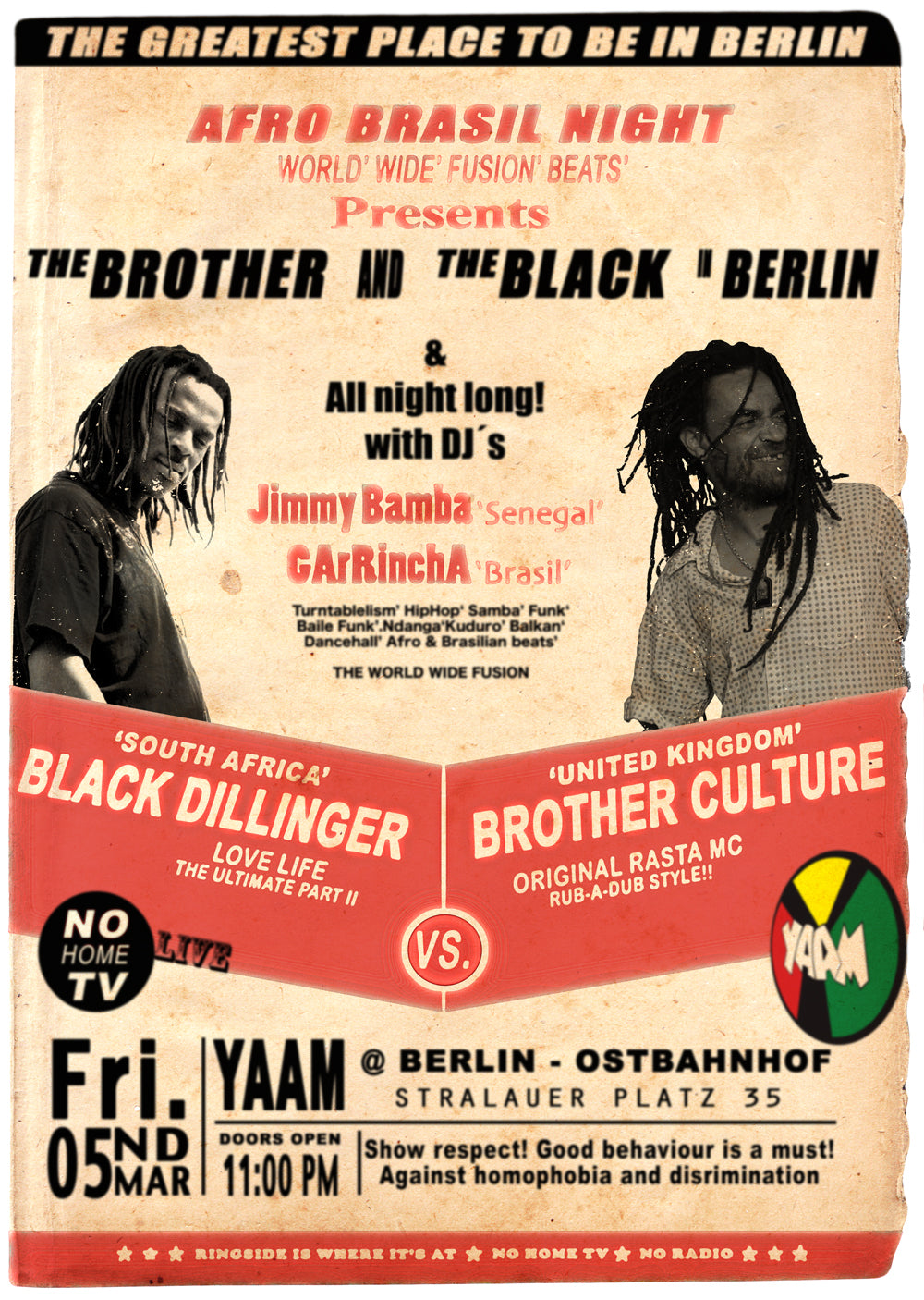 Fri. 05.03.10 YAAM - Afro Brasil Night hosted by Dj GARinchA
