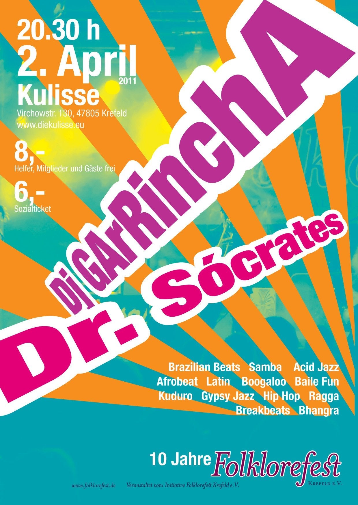 Sa. 02.04.11 Brazilian Beats – Krefeld w/ Djs Dr.Sócrates and Garrincha