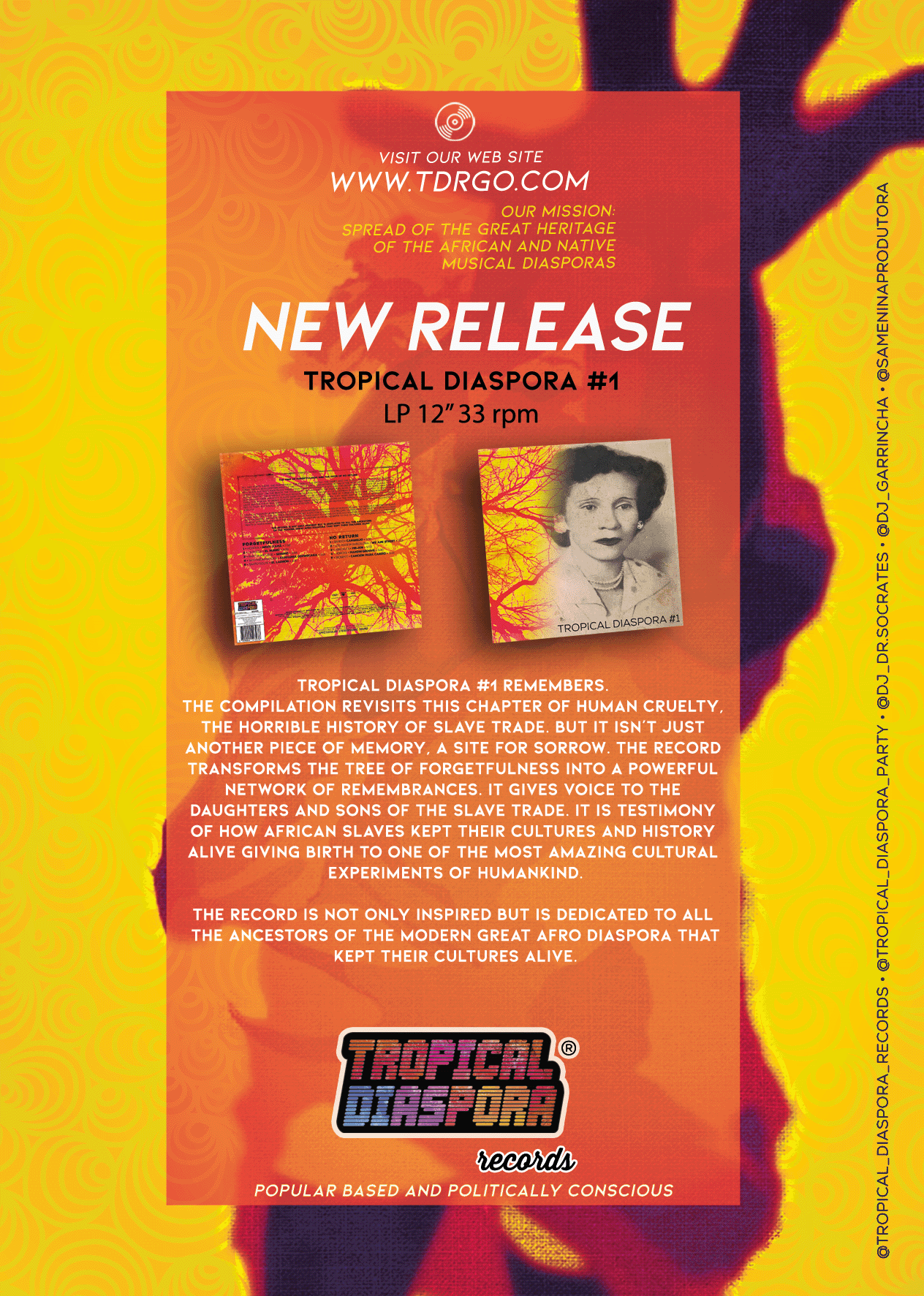 Tropical Diaspora Records® first Compilation von vinyl, the #1 - The Tree of Forgetfulness & The Door of No Return