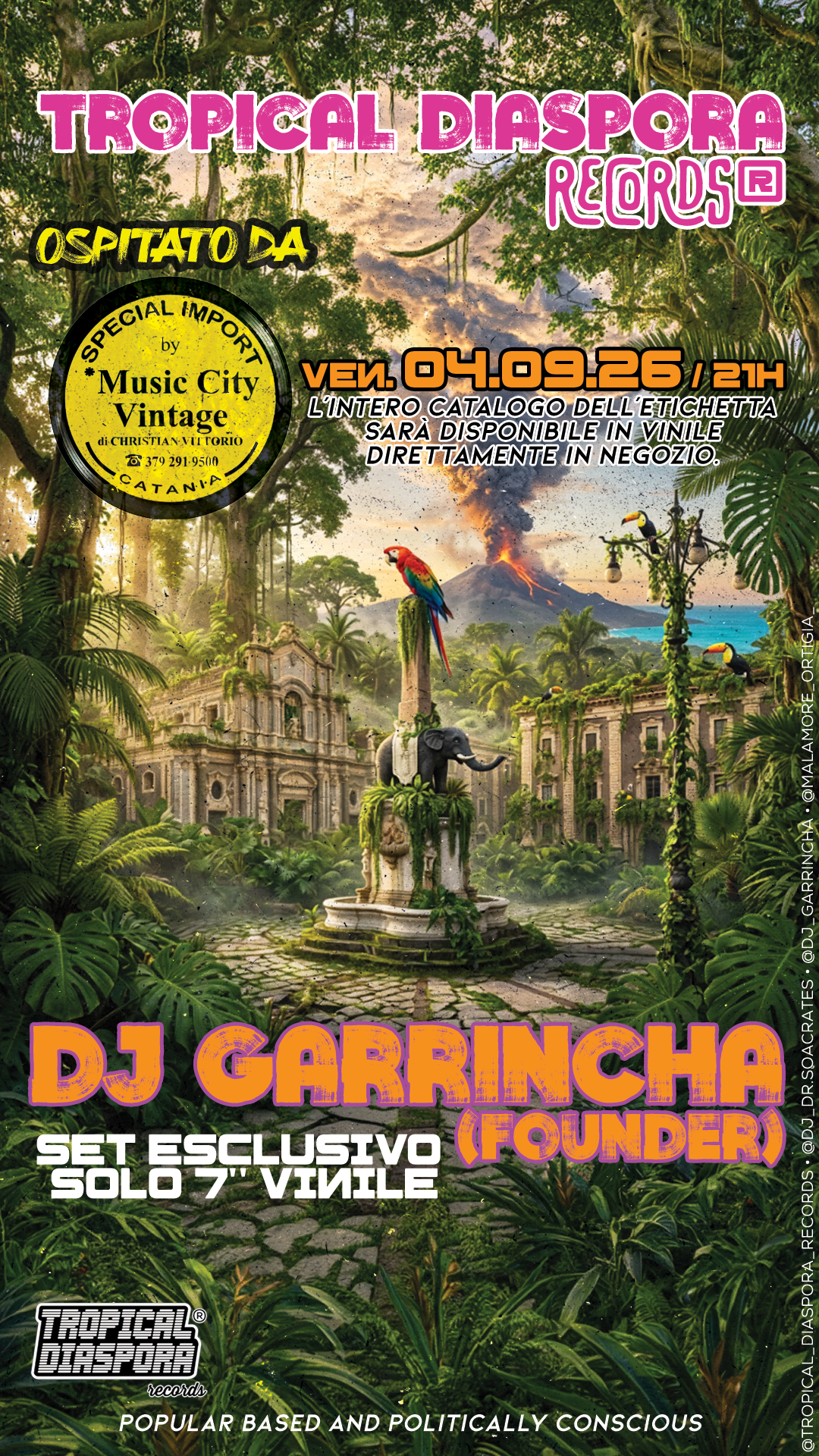 Catania, Sicily, Italy, 04.09.26 [TDR®]: TROPICAL DIASPORA RECORDS AT MUSIC CITY VINTAGE – CATANIA, Sicily, Italy