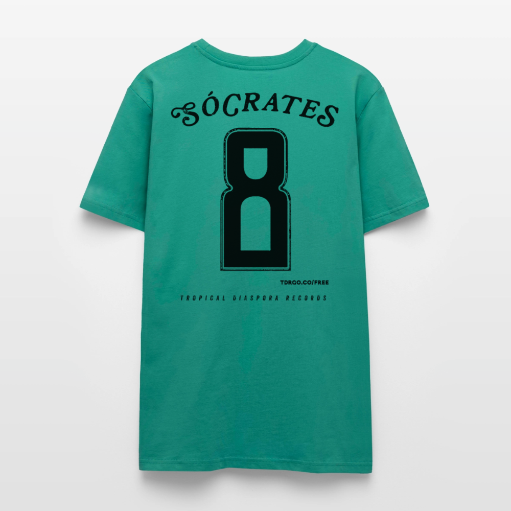 Sócrates #8 (Traditional Black Edition) White Jersey - blue-green