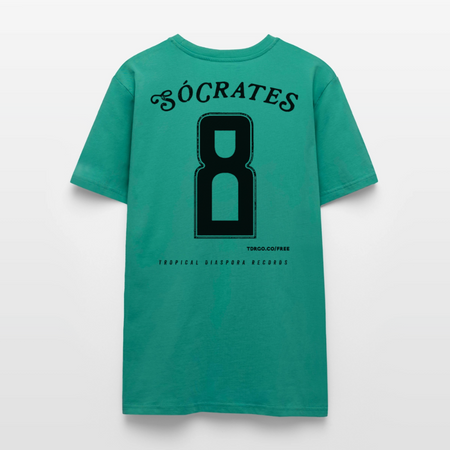 Sócrates #8 (Traditional Black Edition) White Jersey - blue-green