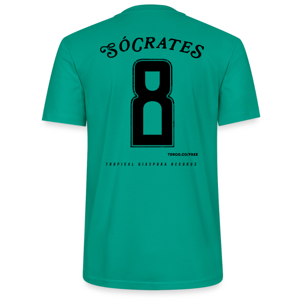 Sócrates #8 (Traditional Black Edition) White Jersey - blue-green