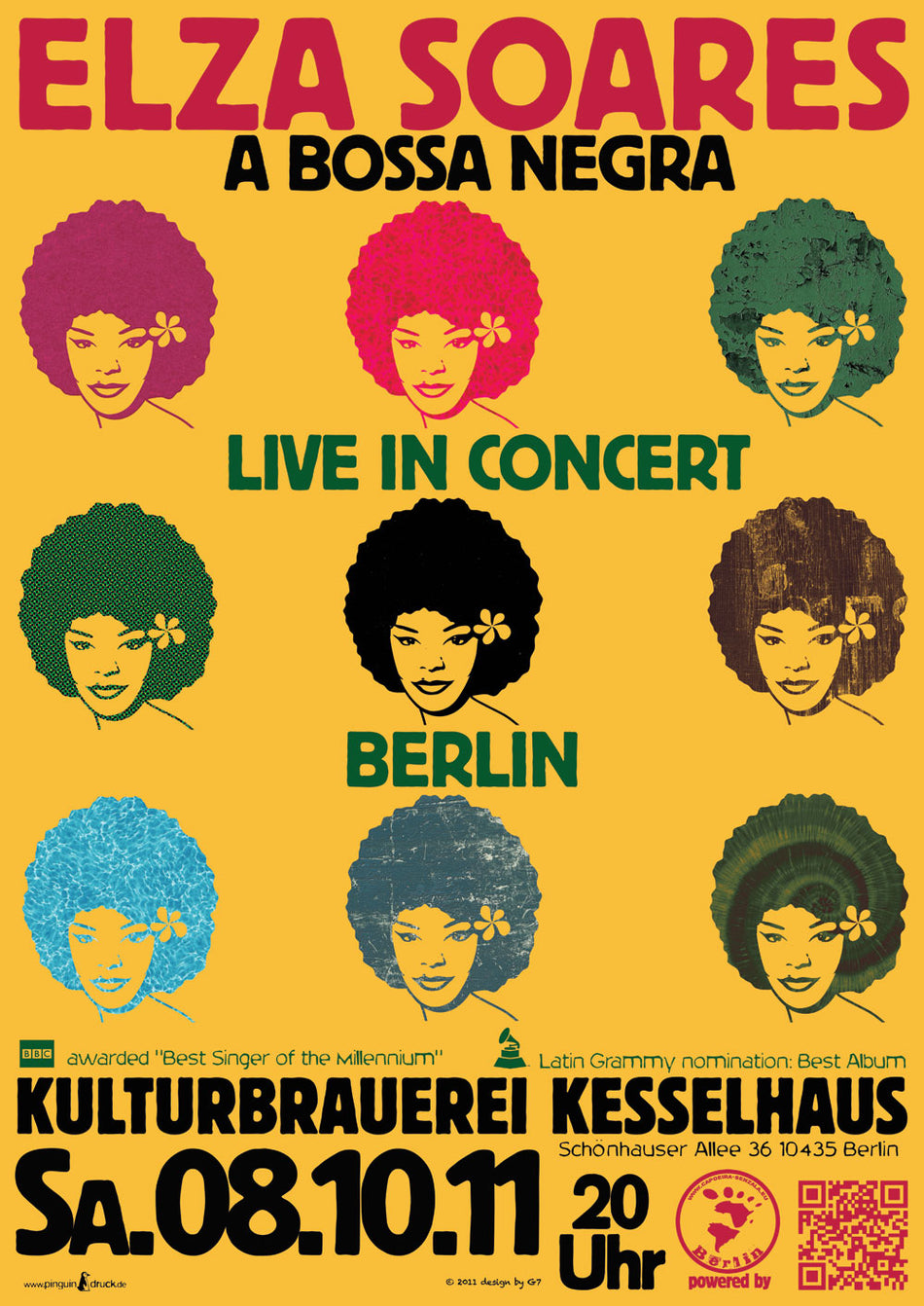 Elza Soares A1 Poster Live In Concert Berlin 2011